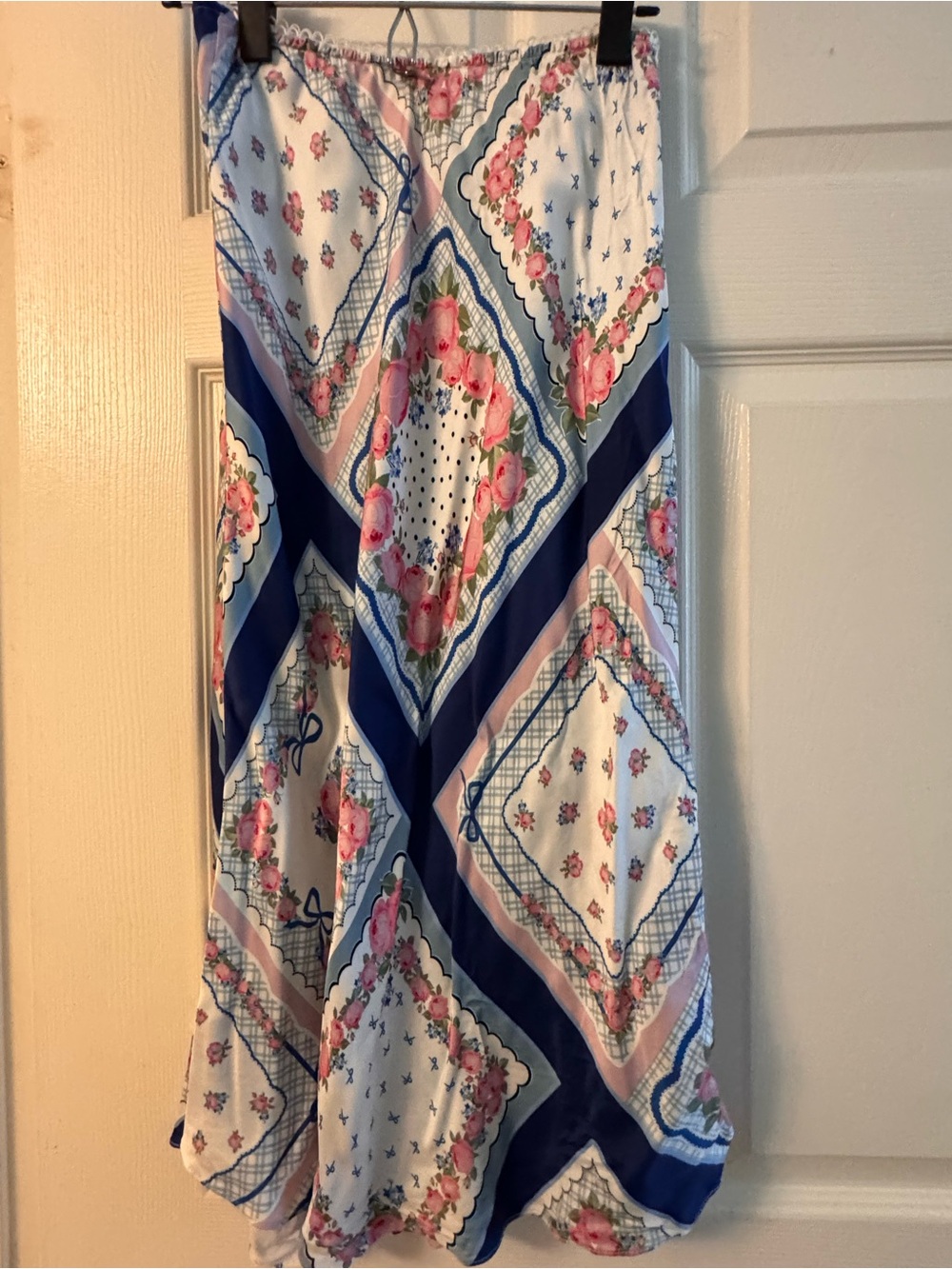 For Love & Lemons Maxi Skirt in Blue, Pink and Cream - Picture 2 of 4